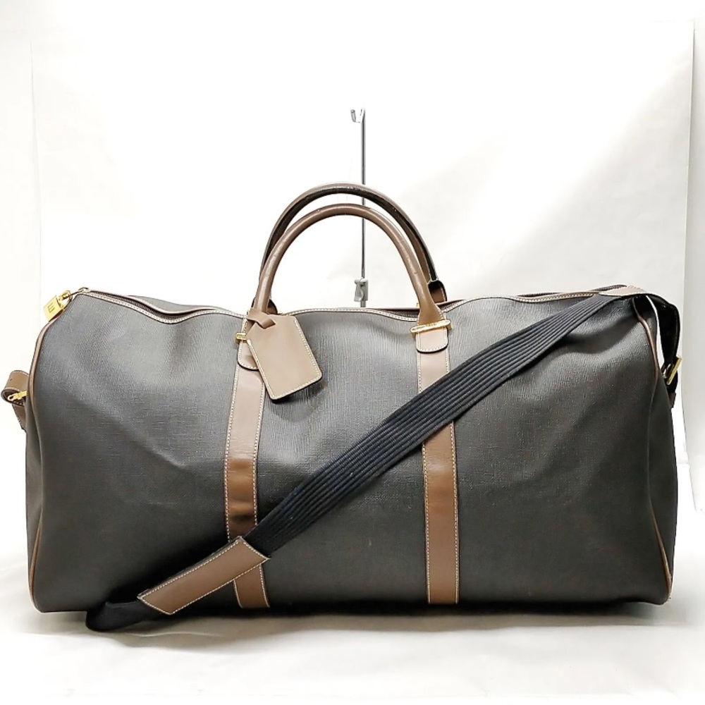 Dunhill Leather & PVC Duffel with Strap Lock & Key
